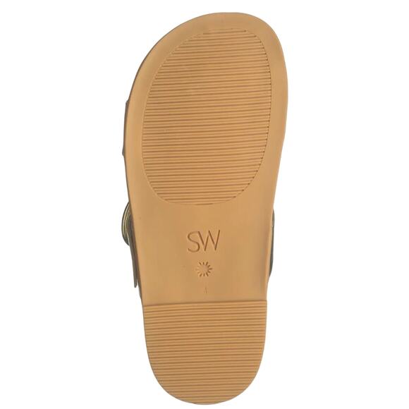 Stuart Weitzman Joni Women New Slide Sandal Sz 10 Gold Leather Adjustable Strap - Picture 5 of 6